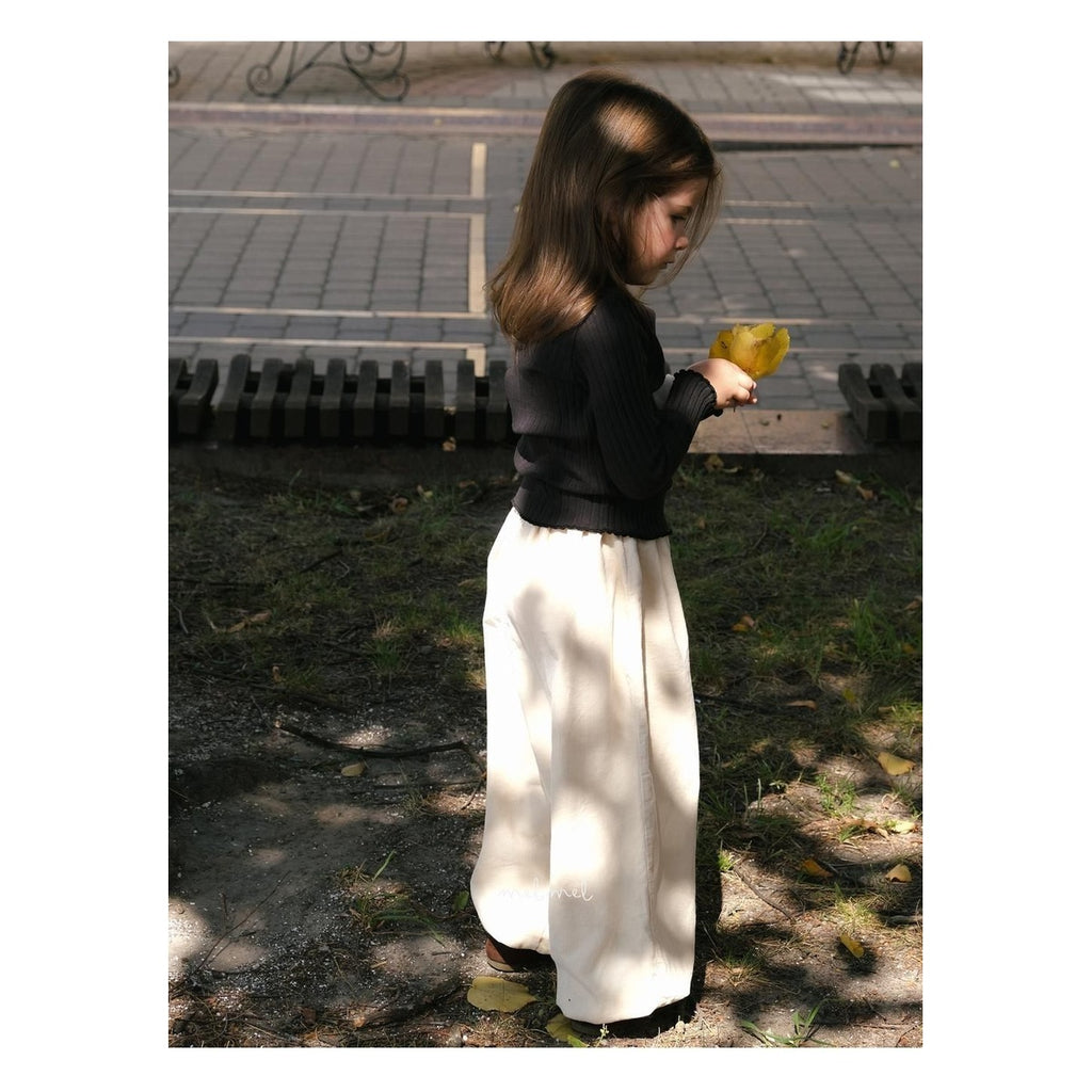 melmel モックネックリブTシャツ