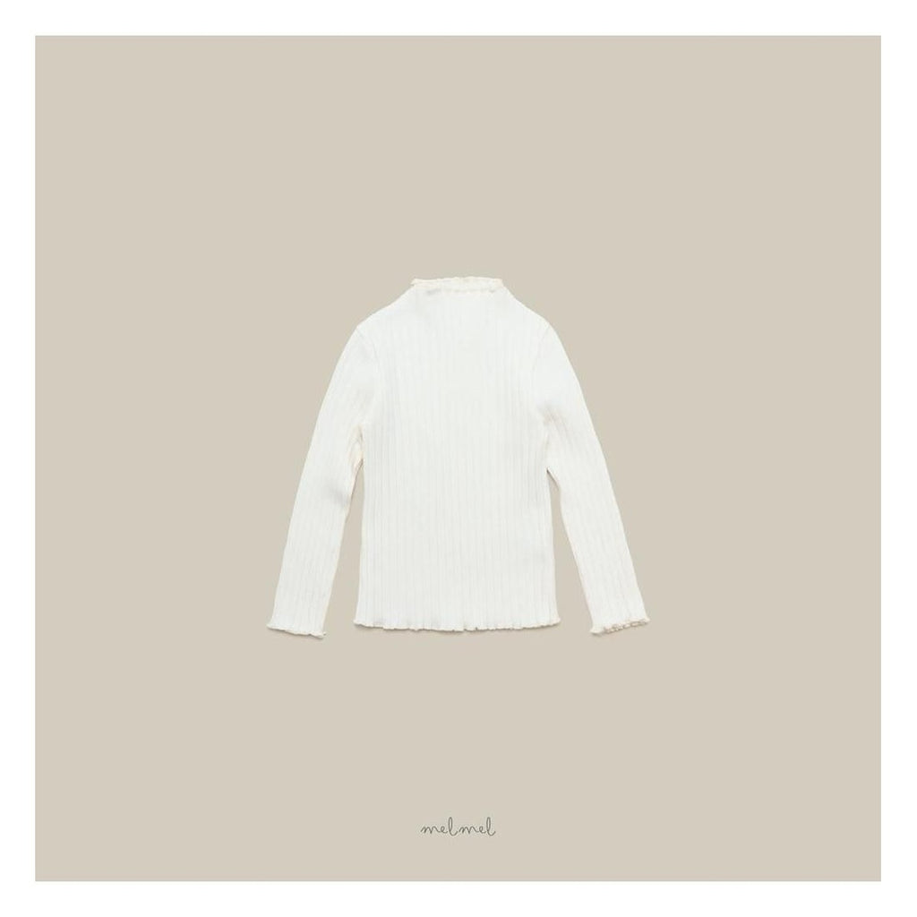 melmel モックネックリブTシャツ
