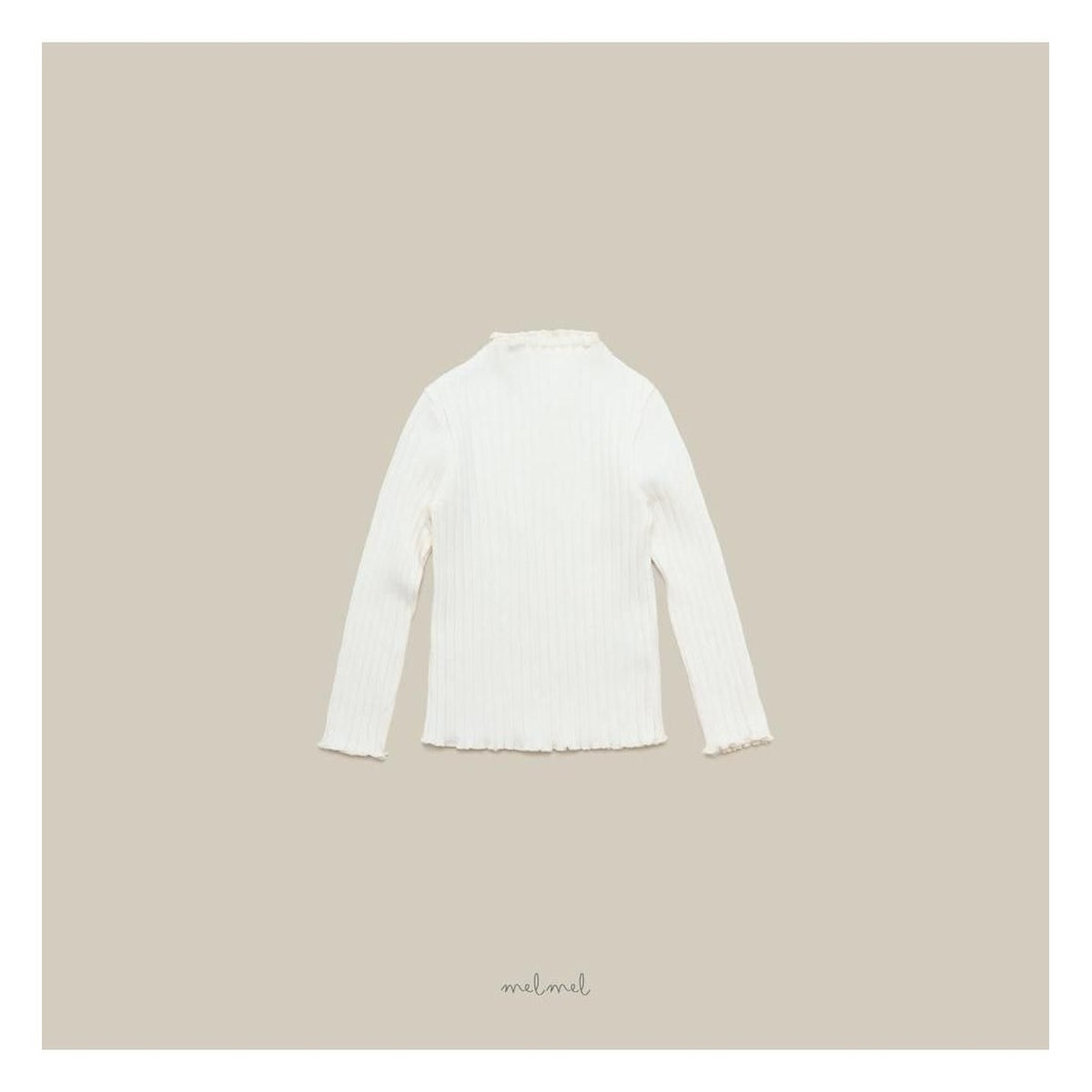 melmel モックネックリブTシャツ