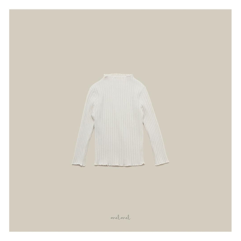 melmel モックネックリブTシャツ