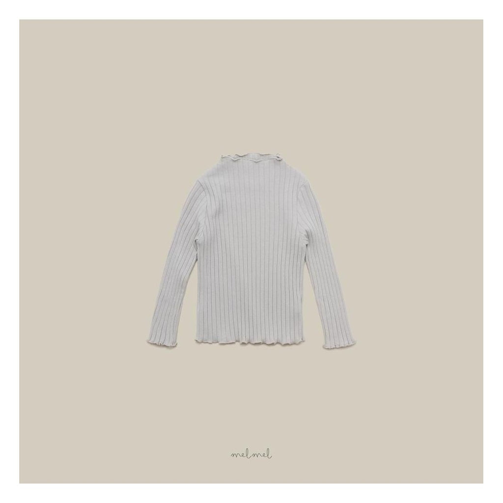 melmel モックネックリブTシャツ