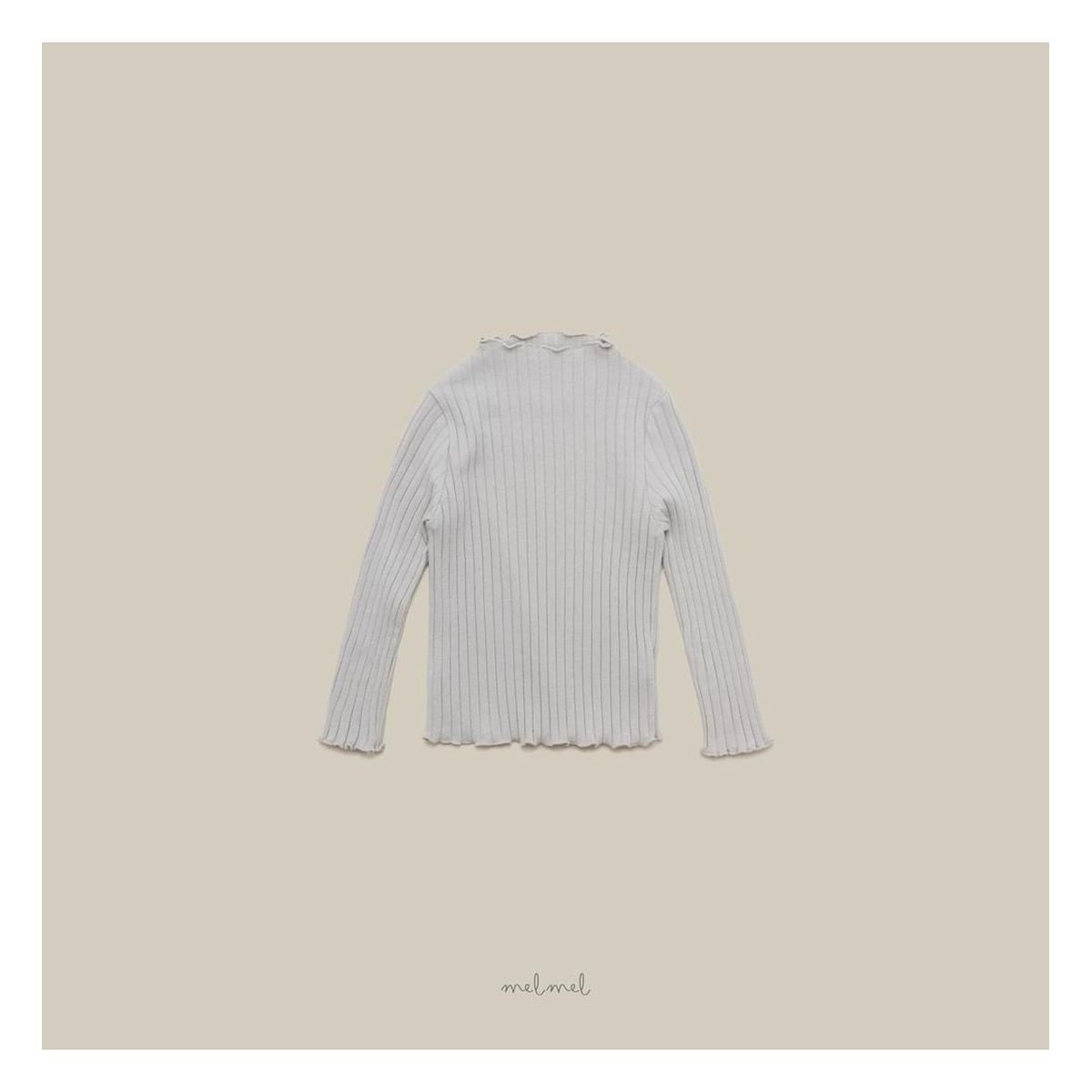 melmel モックネックリブTシャツ