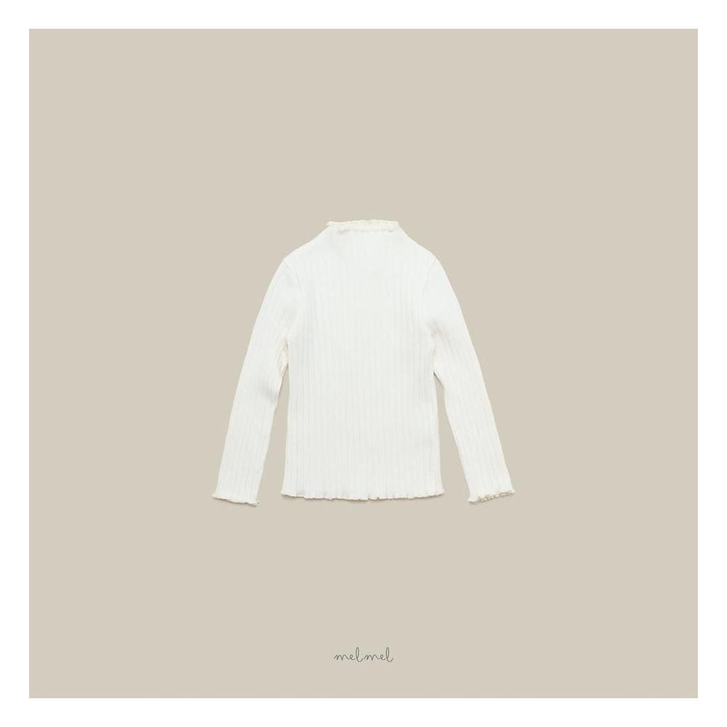 melmel モックネックリブTシャツ