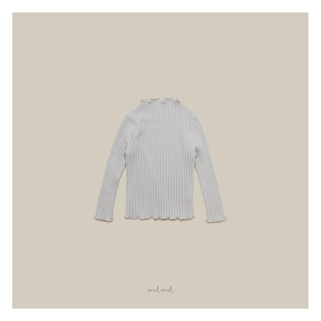 melmel モックネックリブTシャツ