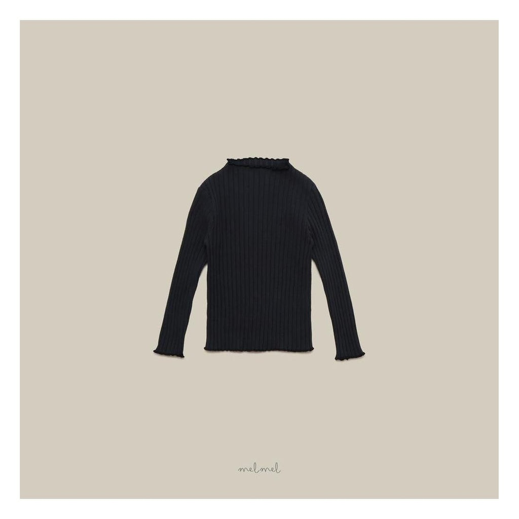 melmel モックネックリブTシャツ