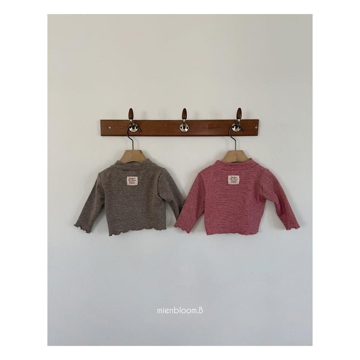 MienbloomB 細ストライプ ふわふわTシャツ