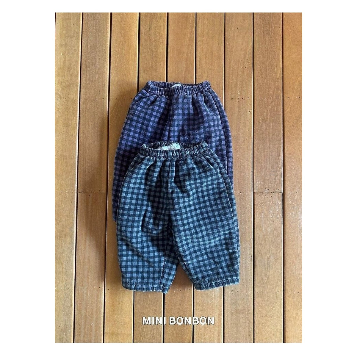 mini bonbon チェック柄ダンブルパンツ