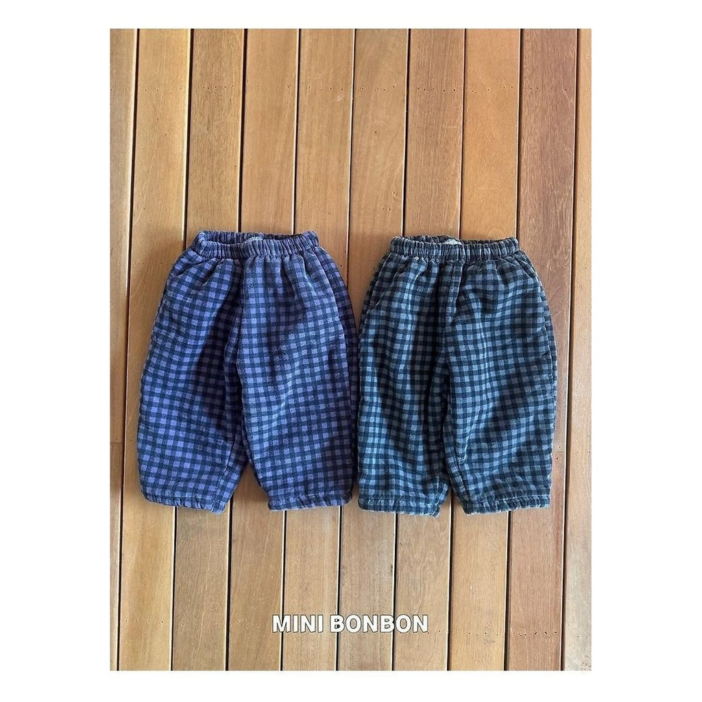 mini bonbon チェック柄ダンブルパンツ