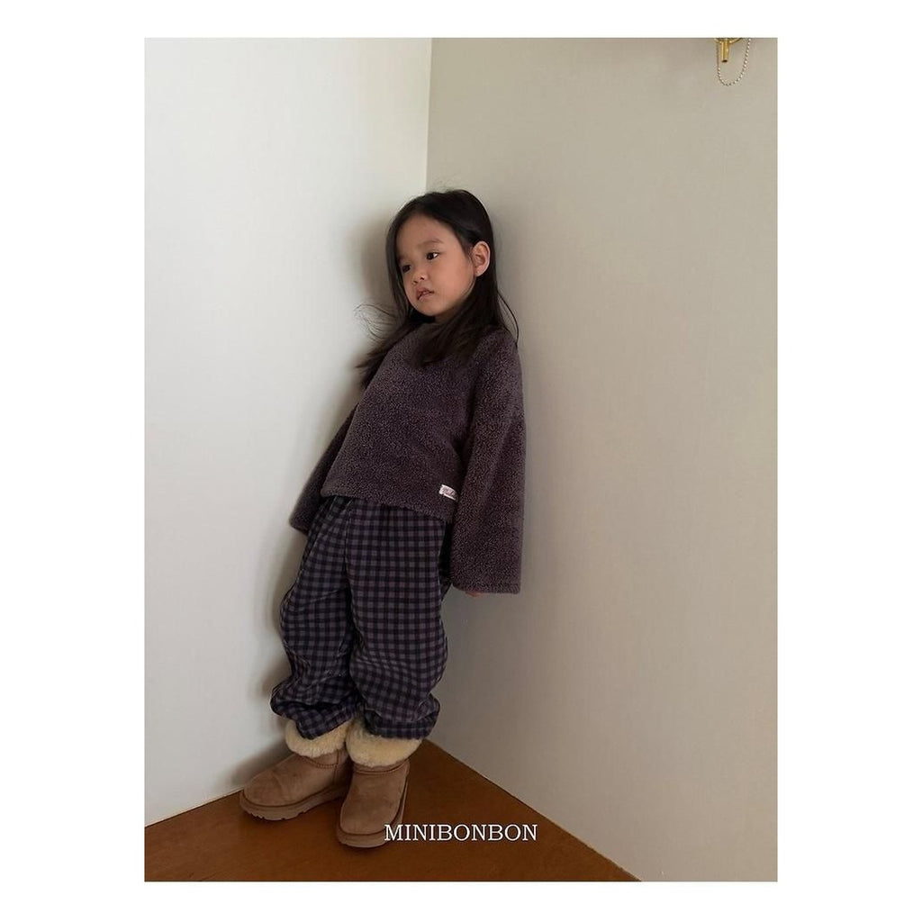 mini bonbon チェック柄ダンブルパンツ
