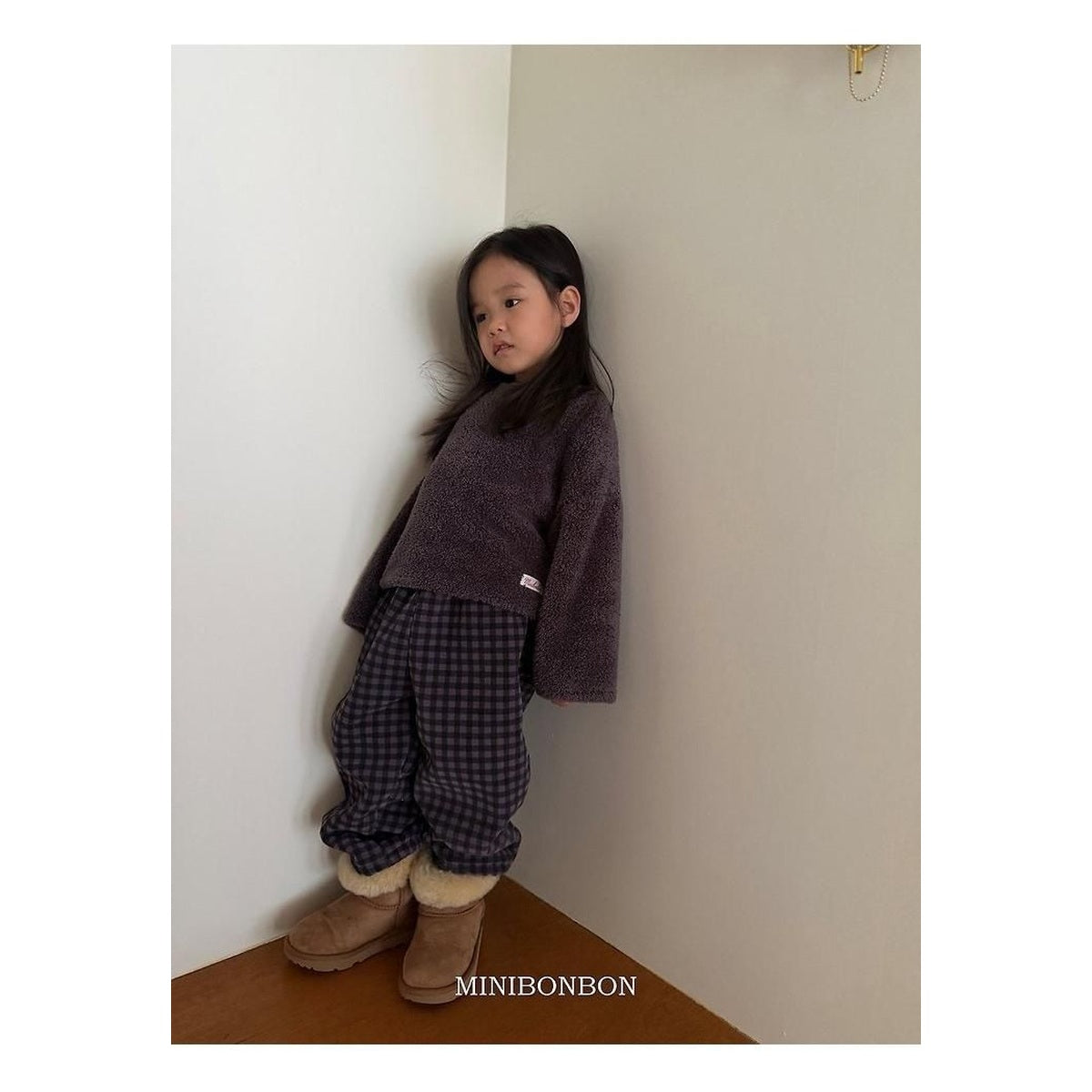 mini bonbon チェック柄ダンブルパンツ