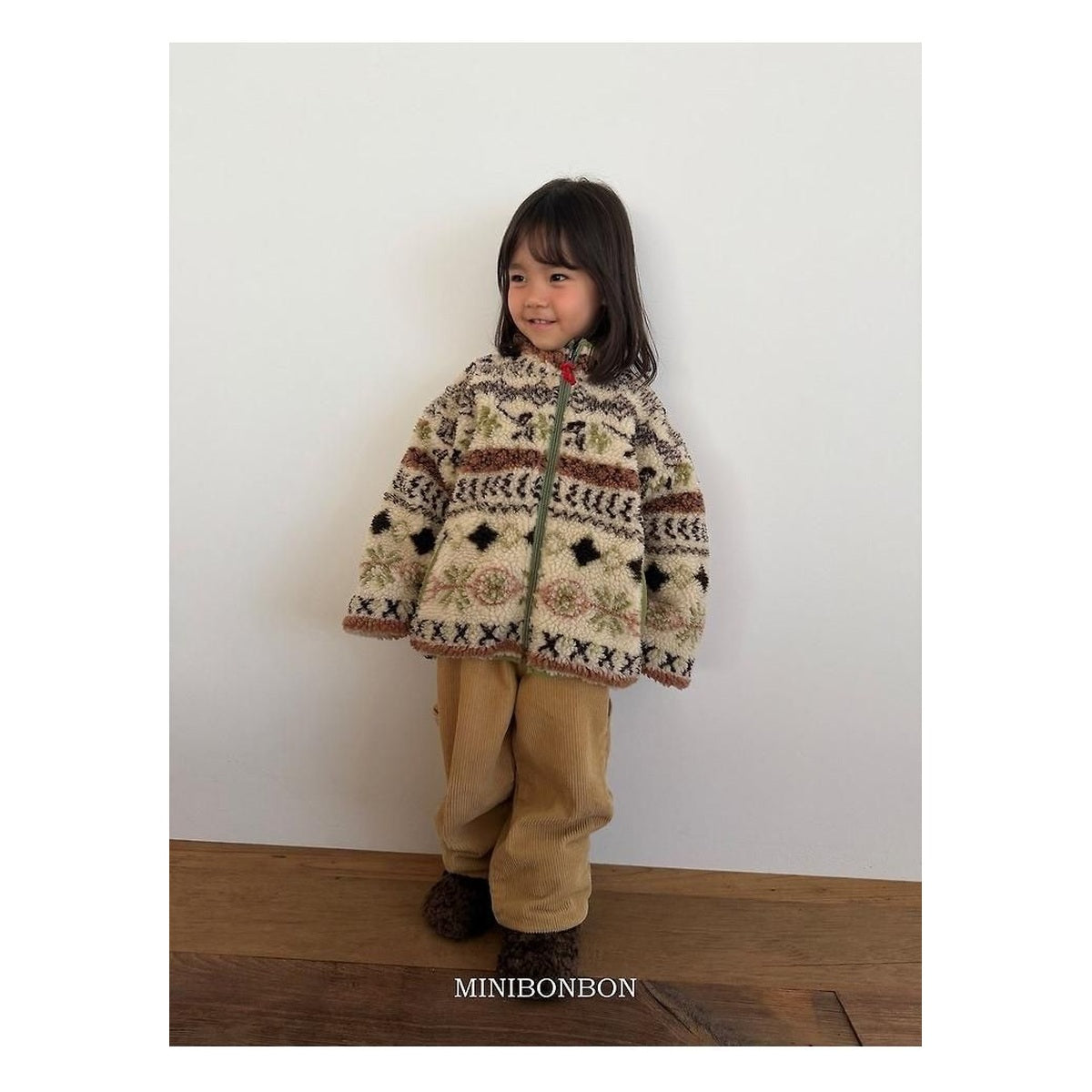 mini bonbon コーデュロイ風カーペンターパンツ
