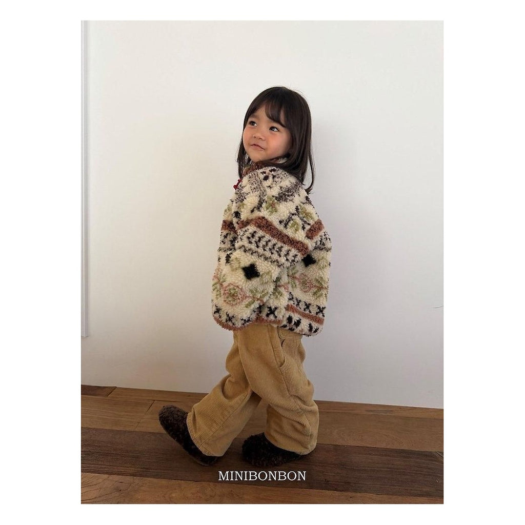 mini bonbon コーデュロイ風カーペンターパンツ