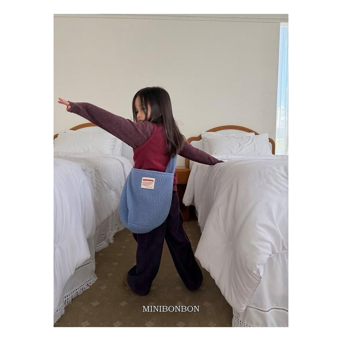 mini bonbon コーデュロイ風カーペンターパンツ