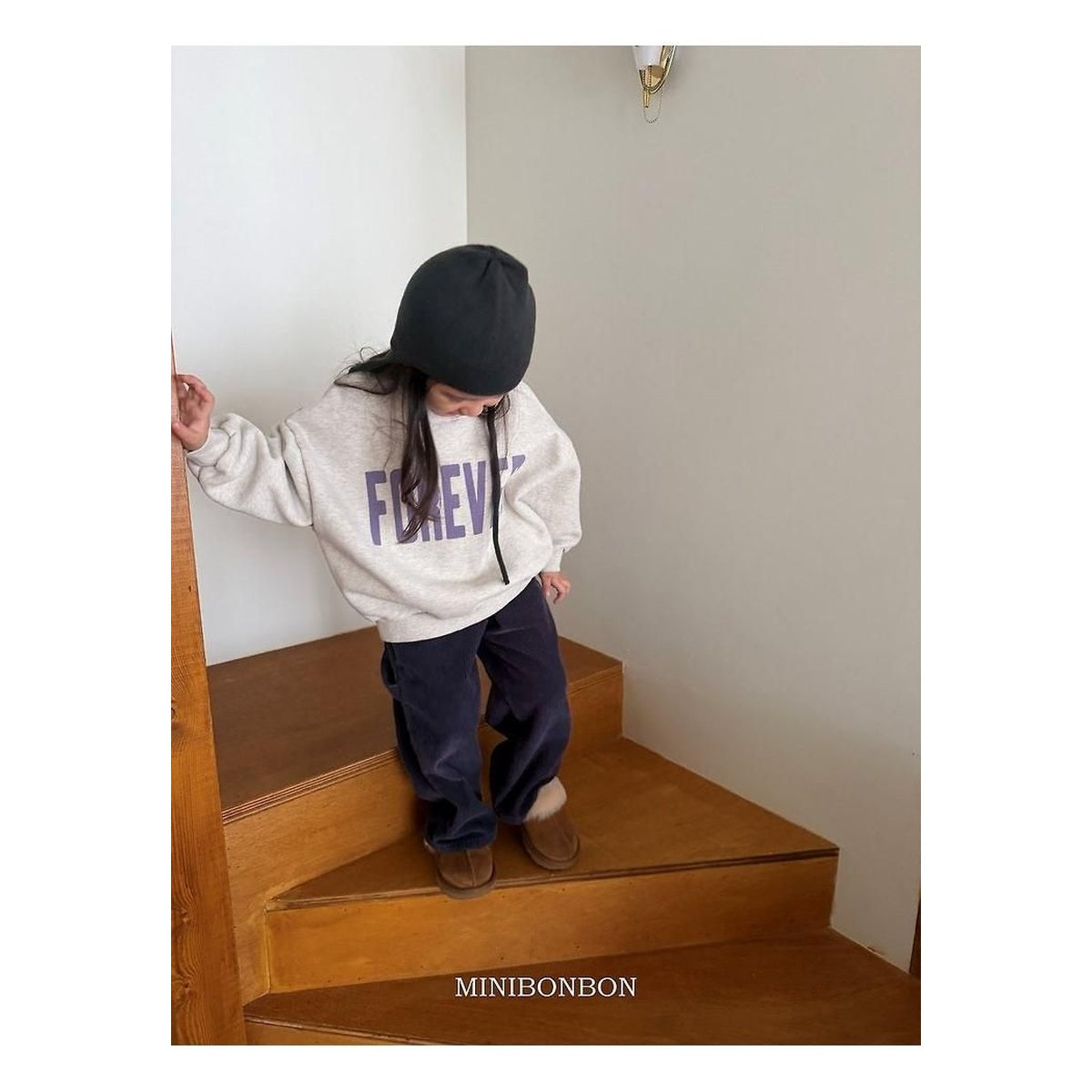 mini bonbon コーデュロイ風カーペンターパンツ