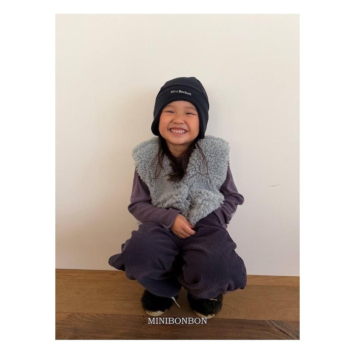 mini bonbon コーデュロイ風カーペンターパンツ
