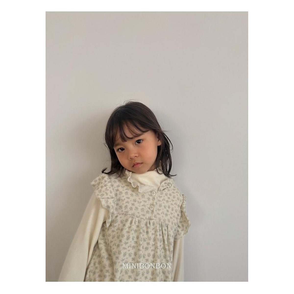 mini bonbon リブハーフタートルネックニット
