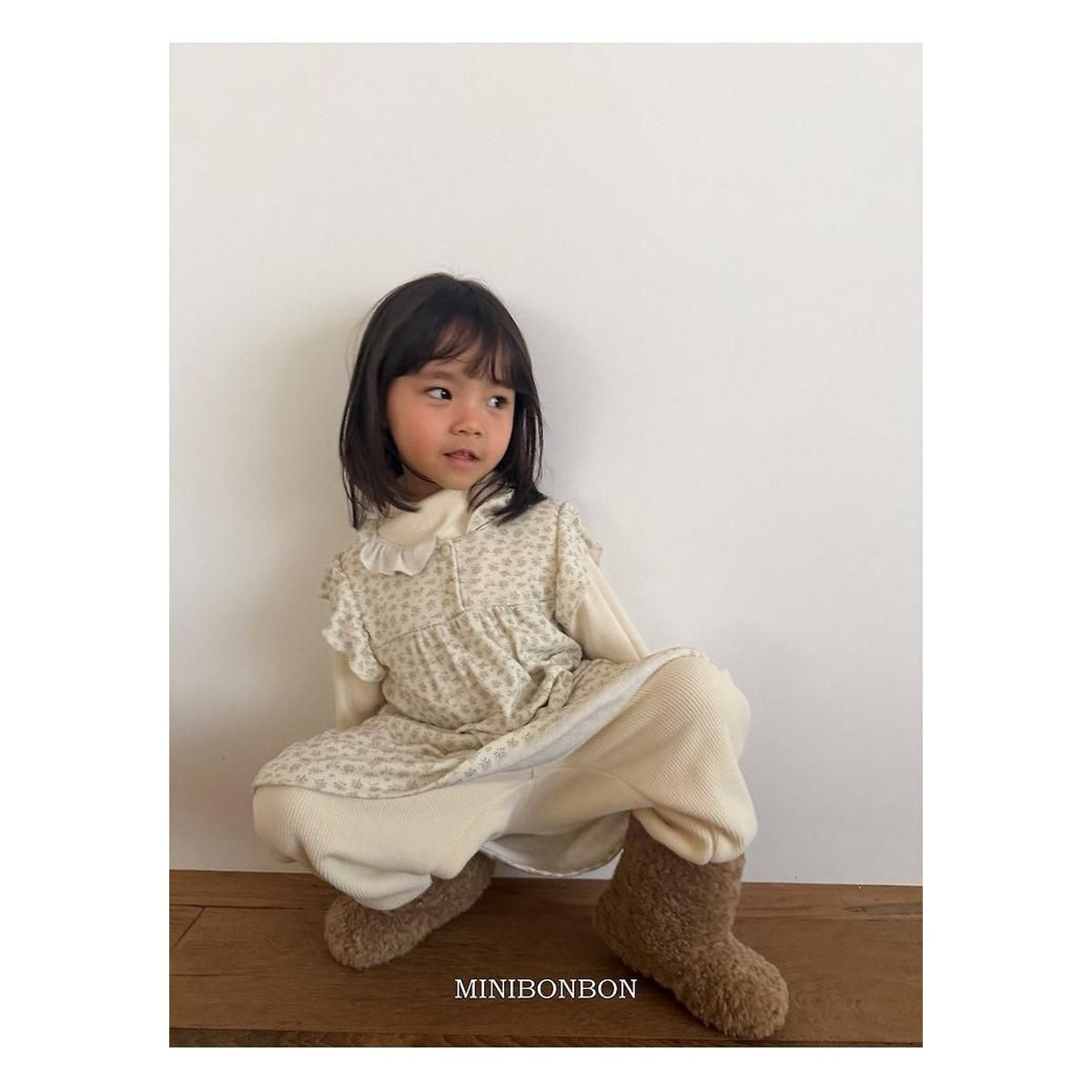 mini bonbon リブハーフタートルネックニット