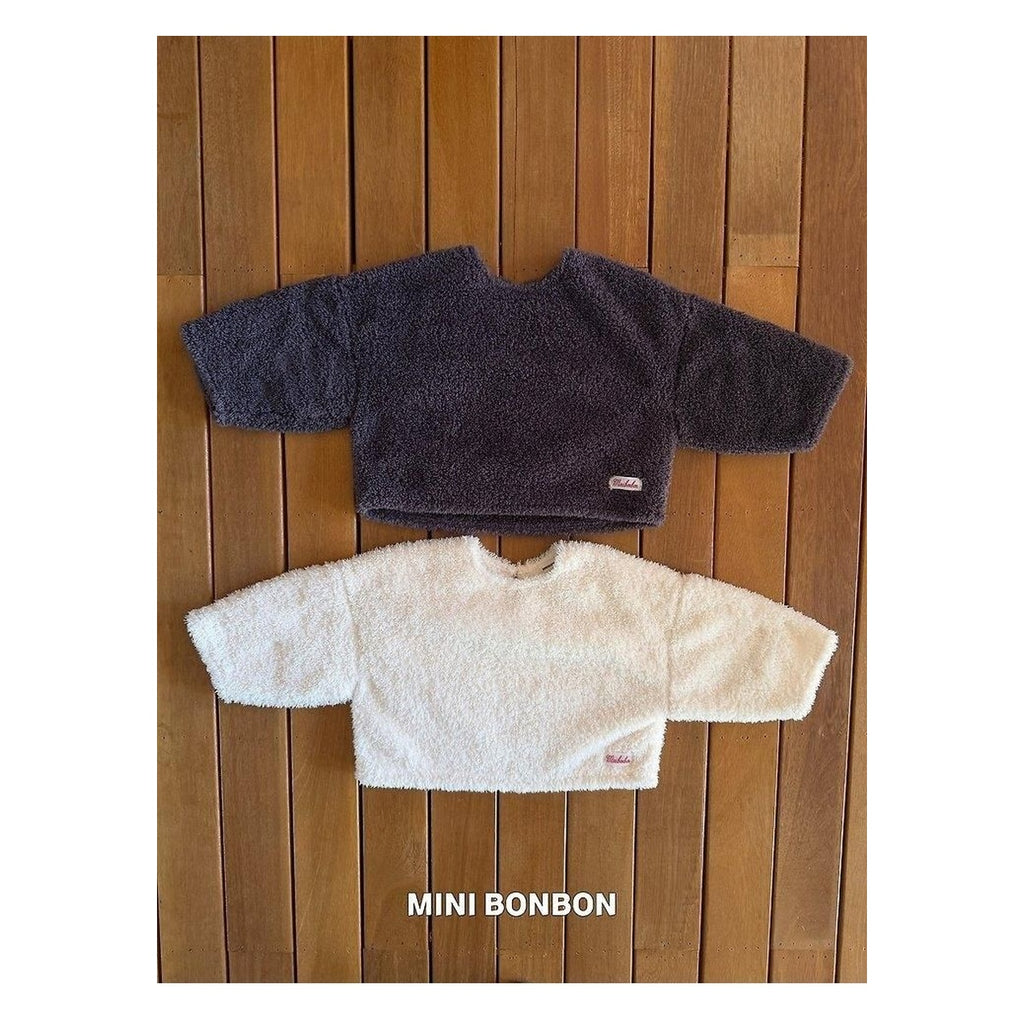 mini bonbon ふわふわカール　ニットトップスカーリーロンT