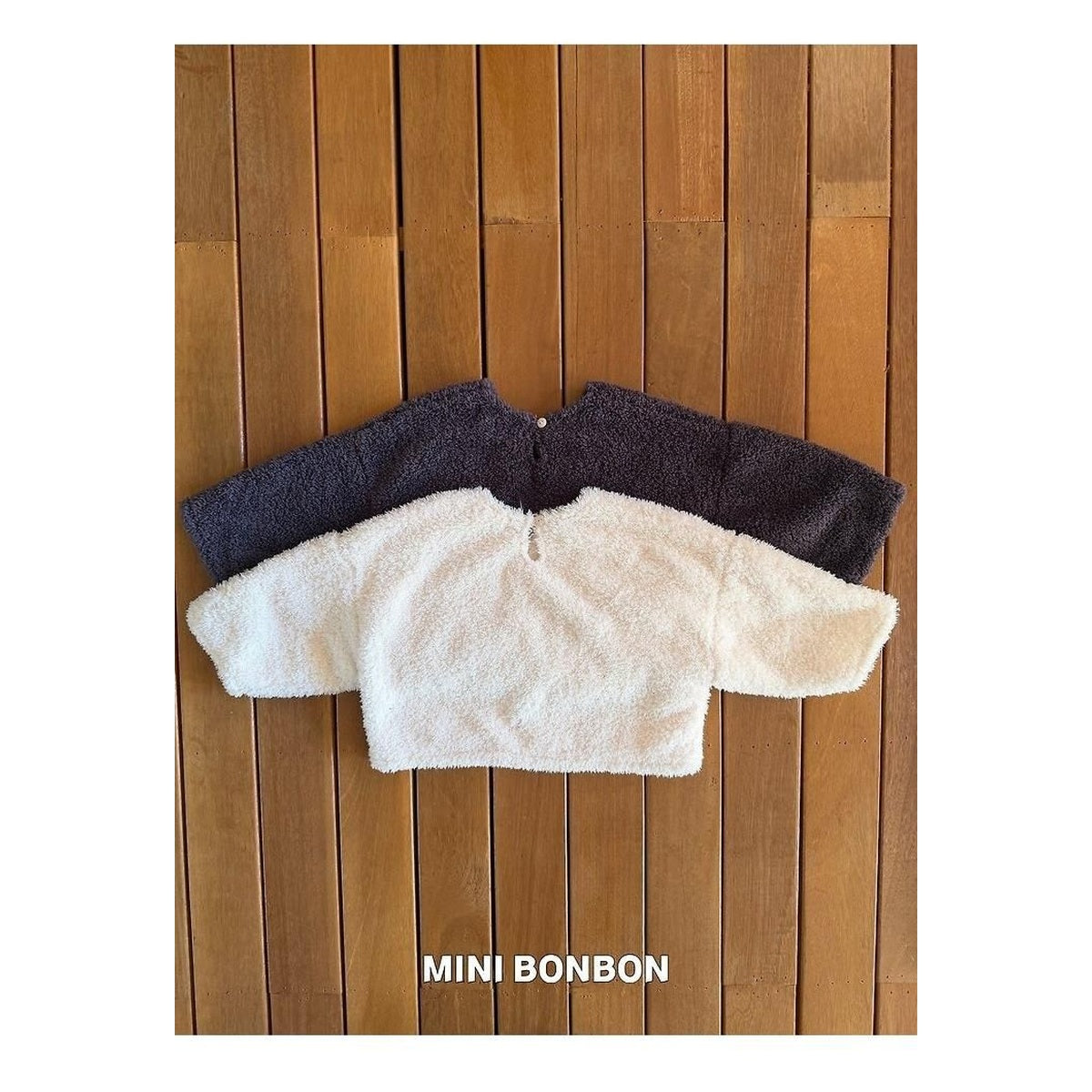 mini bonbon ふわふわカール　ニットトップスカーリーロンT