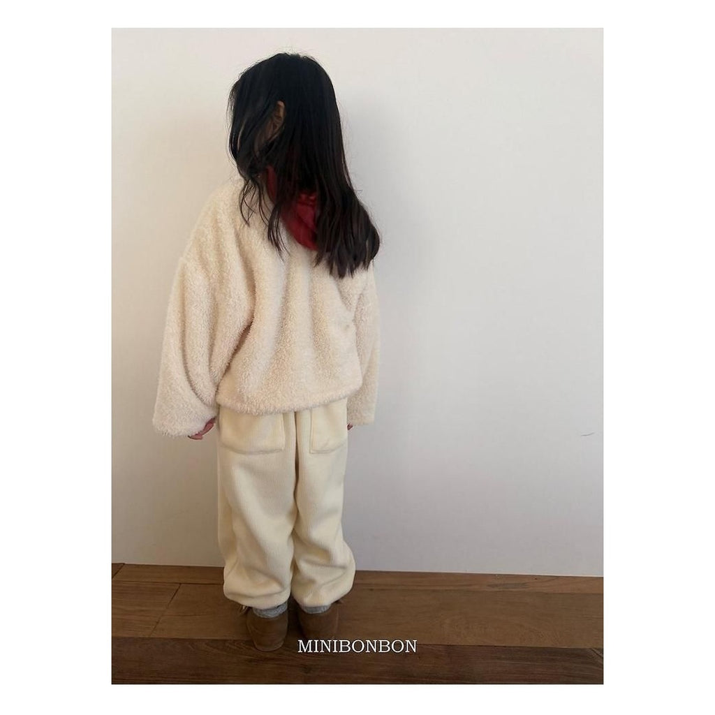 mini bonbon ふわふわカール　ニットトップスカーリーロンT