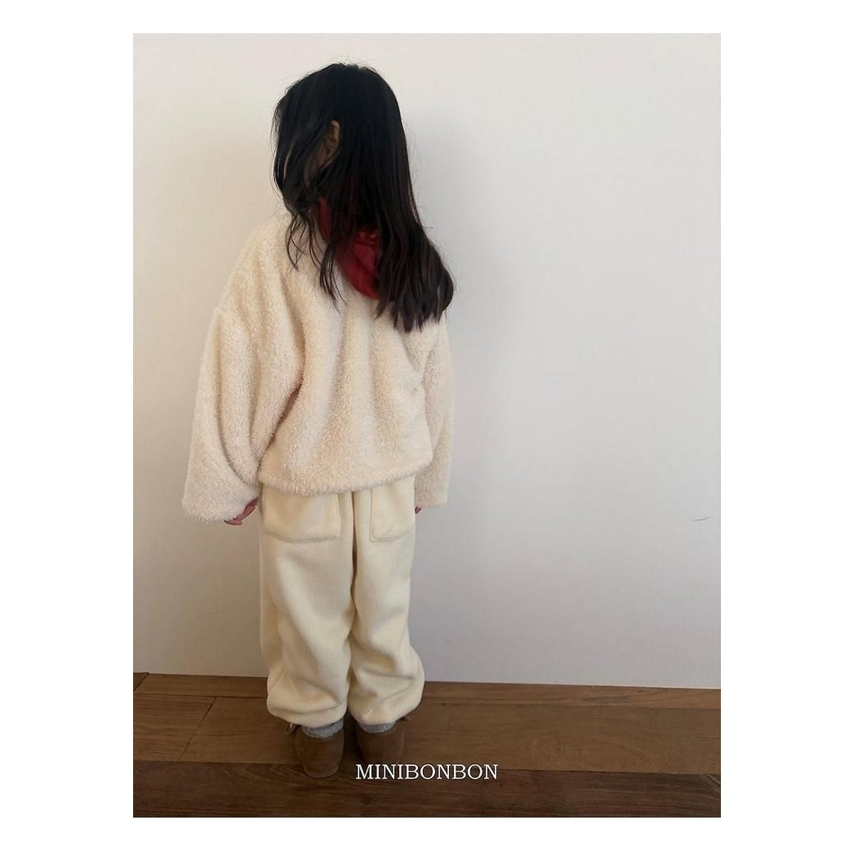 mini bonbon ふわふわカール　ニットトップスカーリーロンT