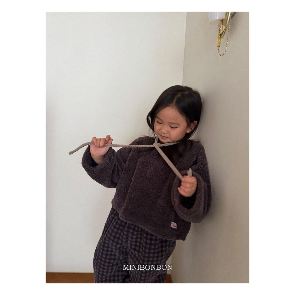 mini bonbon ふわふわカール　ニットトップスカーリーロンT