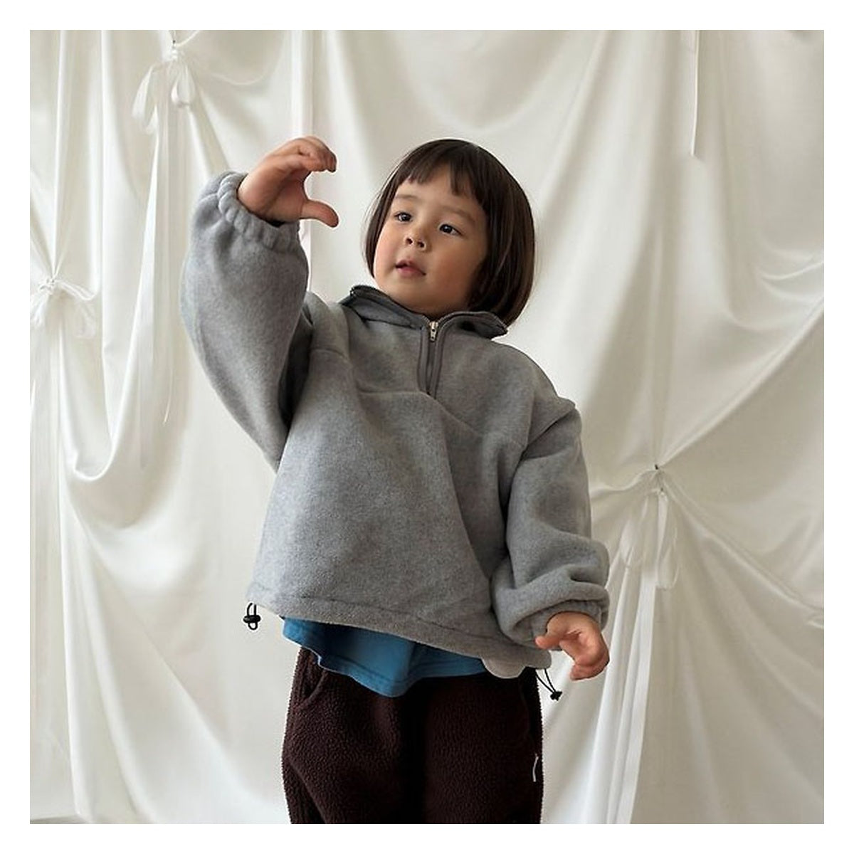 mini bonbon ハーフアンドジップアップ・ニット