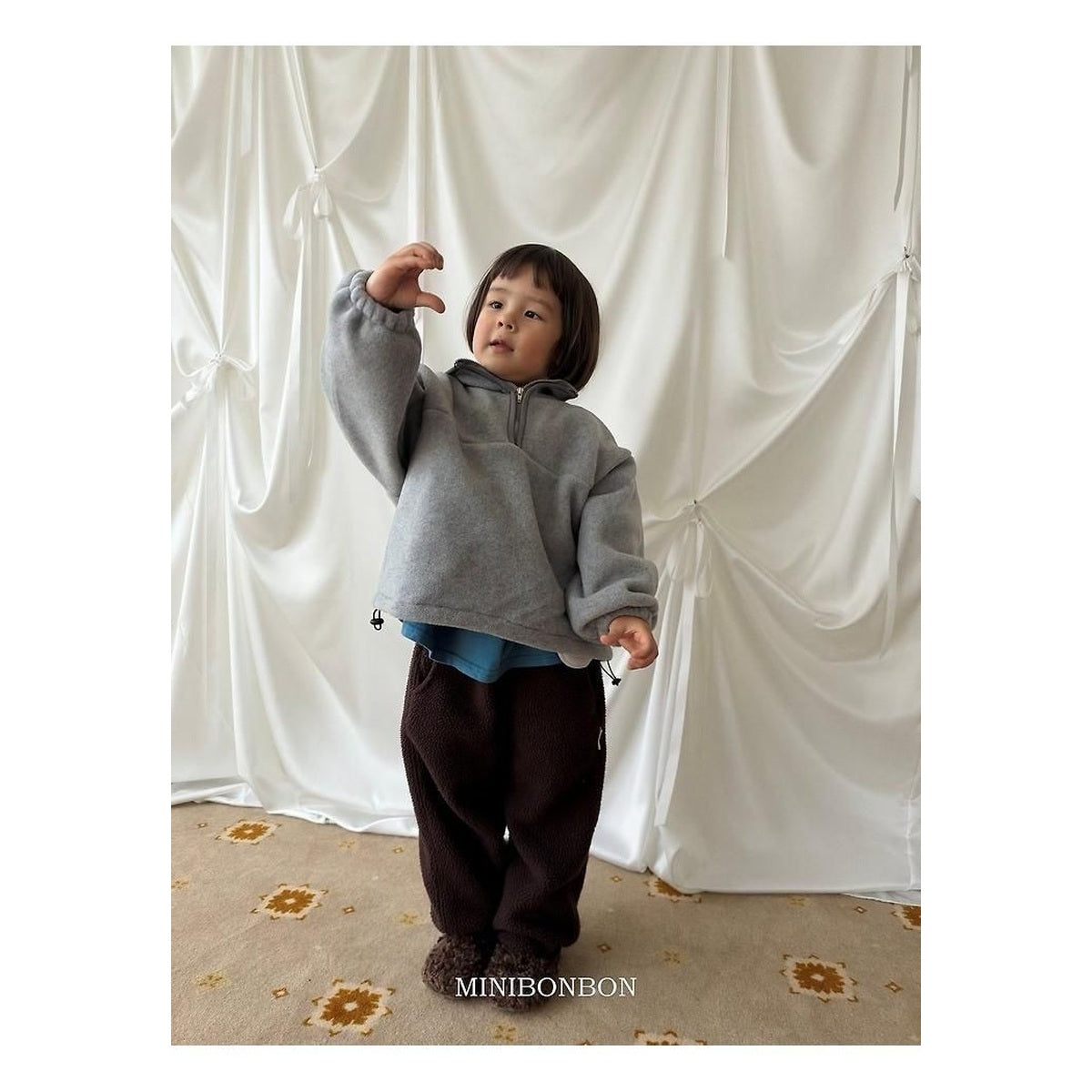 mini bonbon ハーフアンドジップアップ・ニット