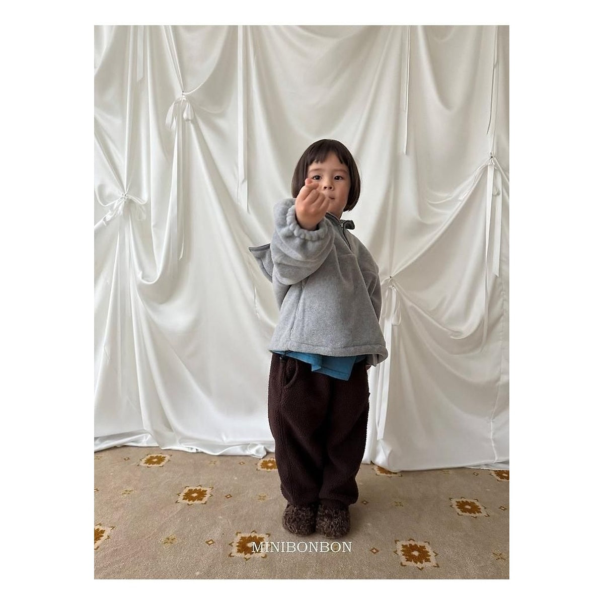 mini bonbon ハーフアンドジップアップ・ニット