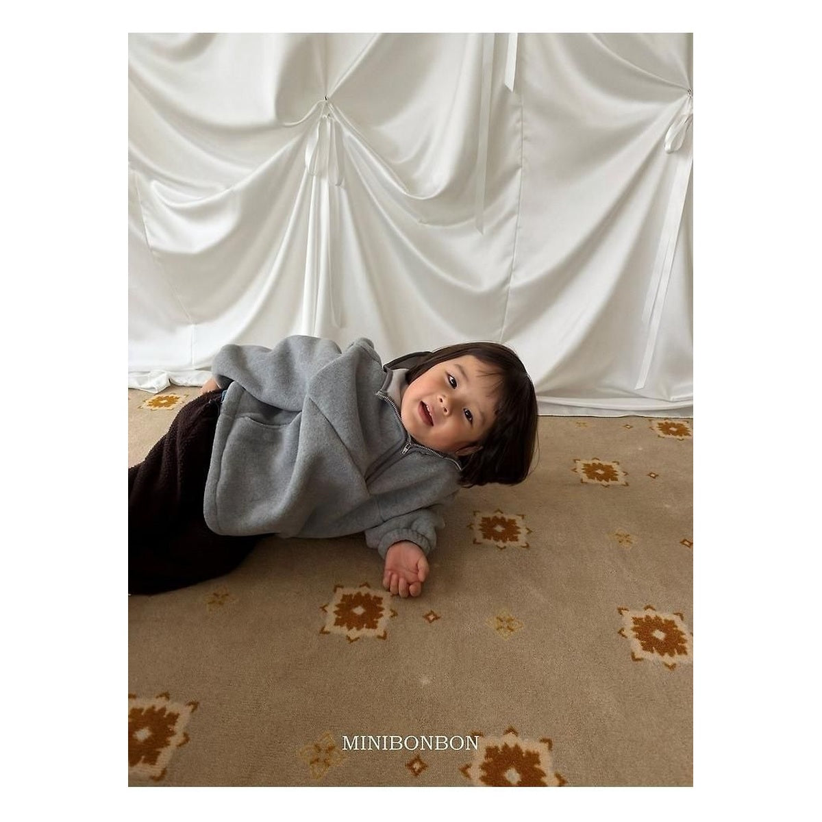 mini bonbon ハーフアンドジップアップ・ニット