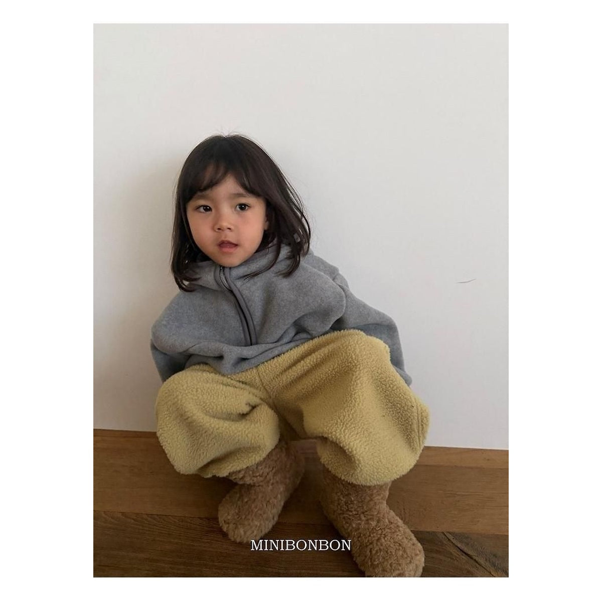 mini bonbon ハーフアンドジップアップ・ニット