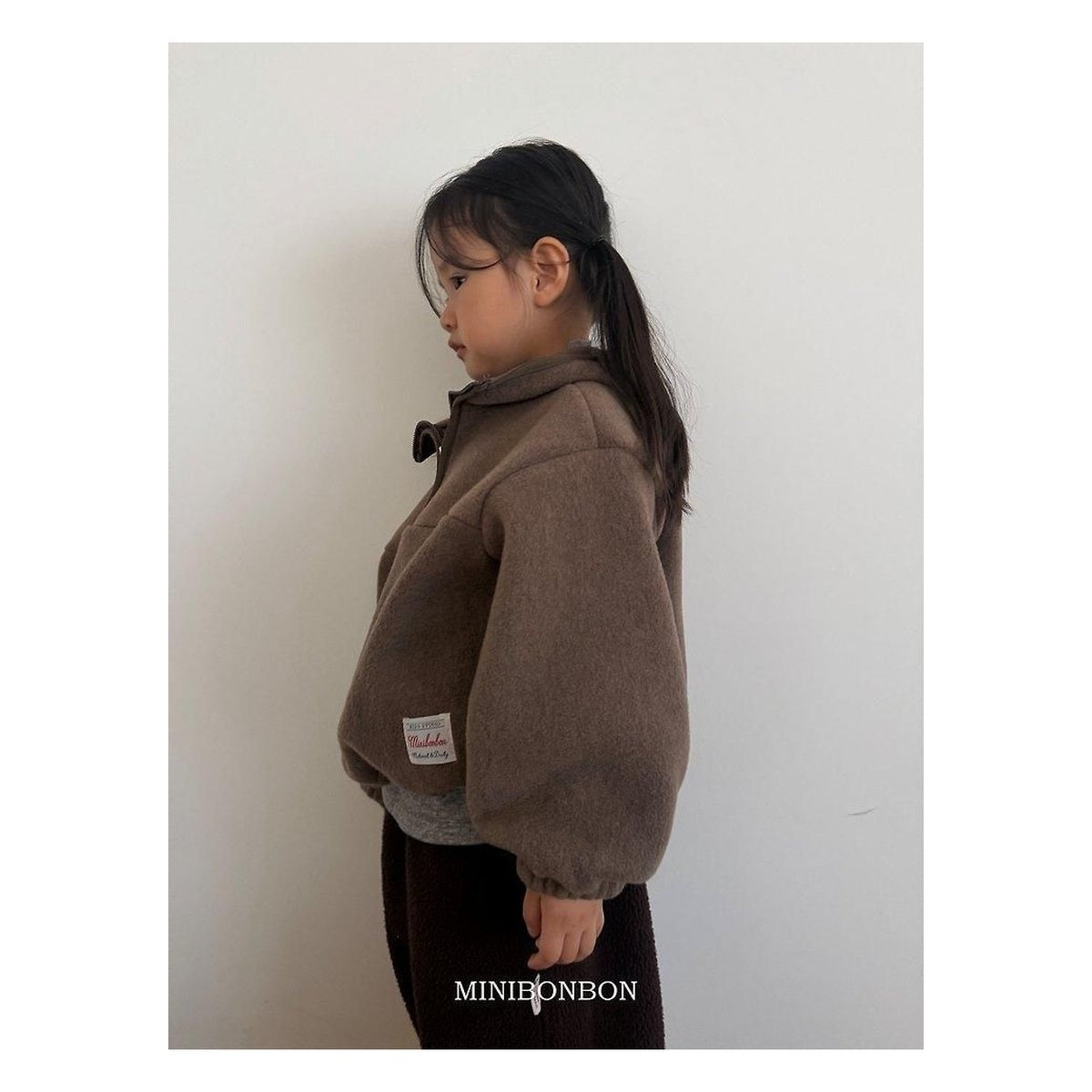 mini bonbon ハーフアンドジップアップ・ニット