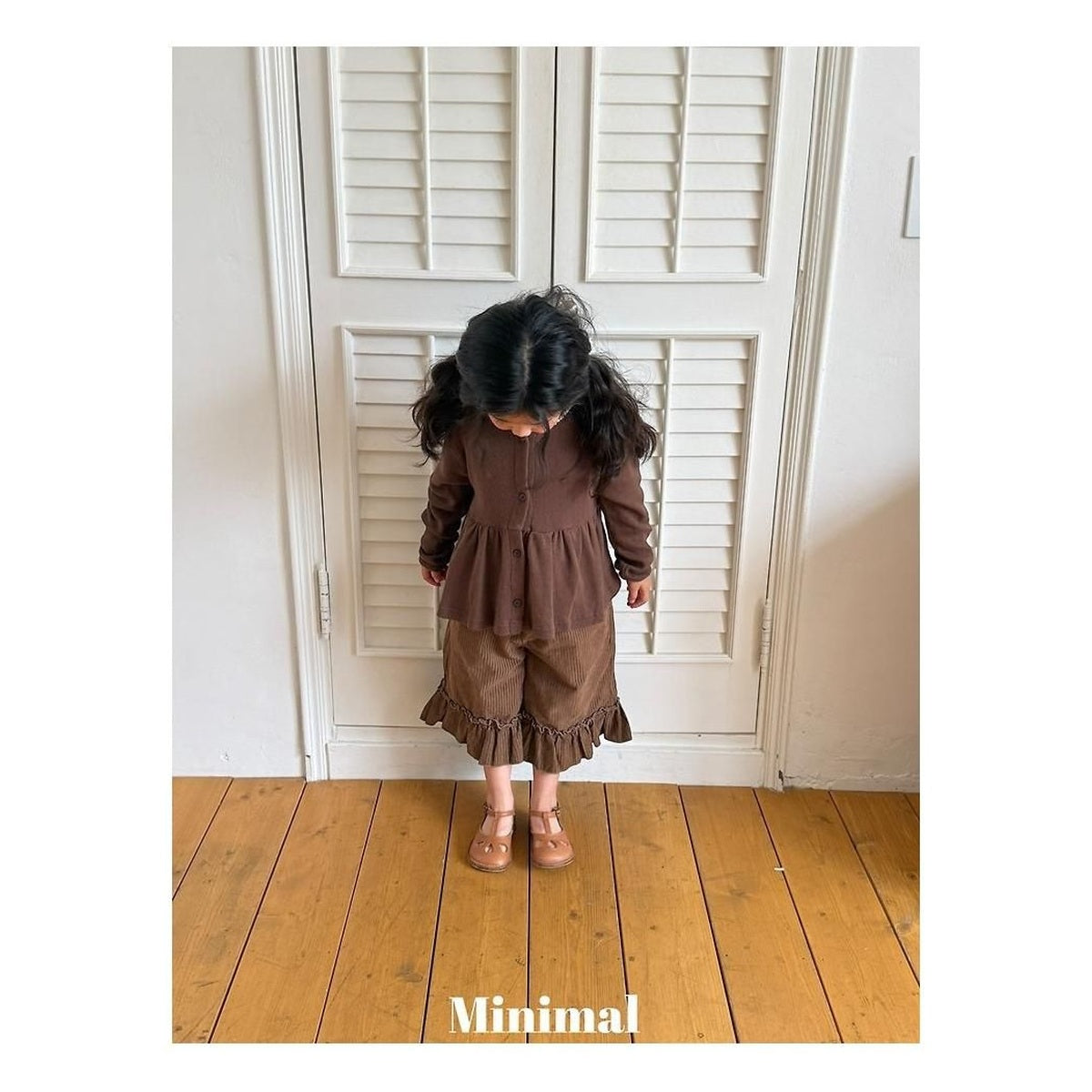 minimal レースフリルカーディガン