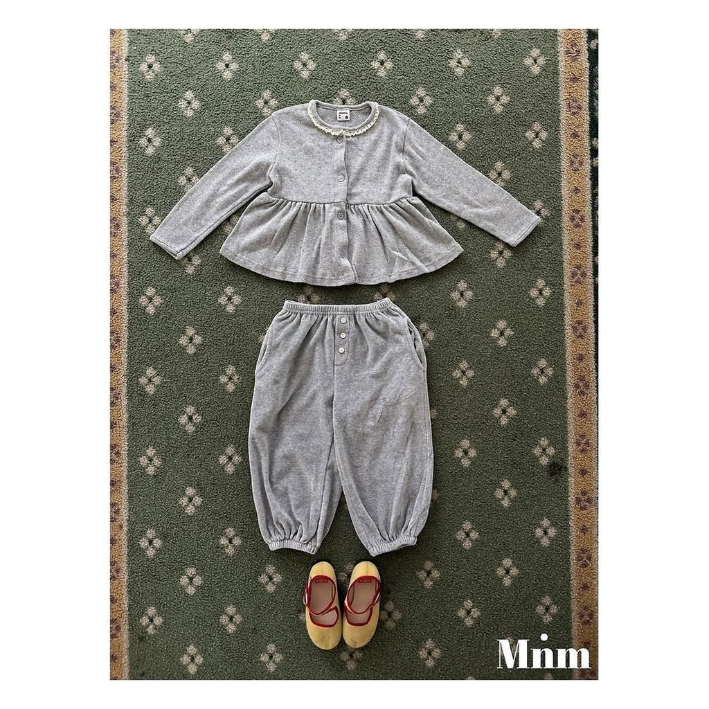 minimal レースフリルカーディガン