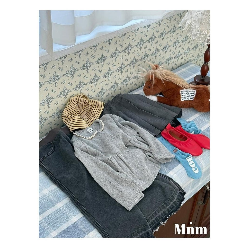 minimal レースフリルカーディガン