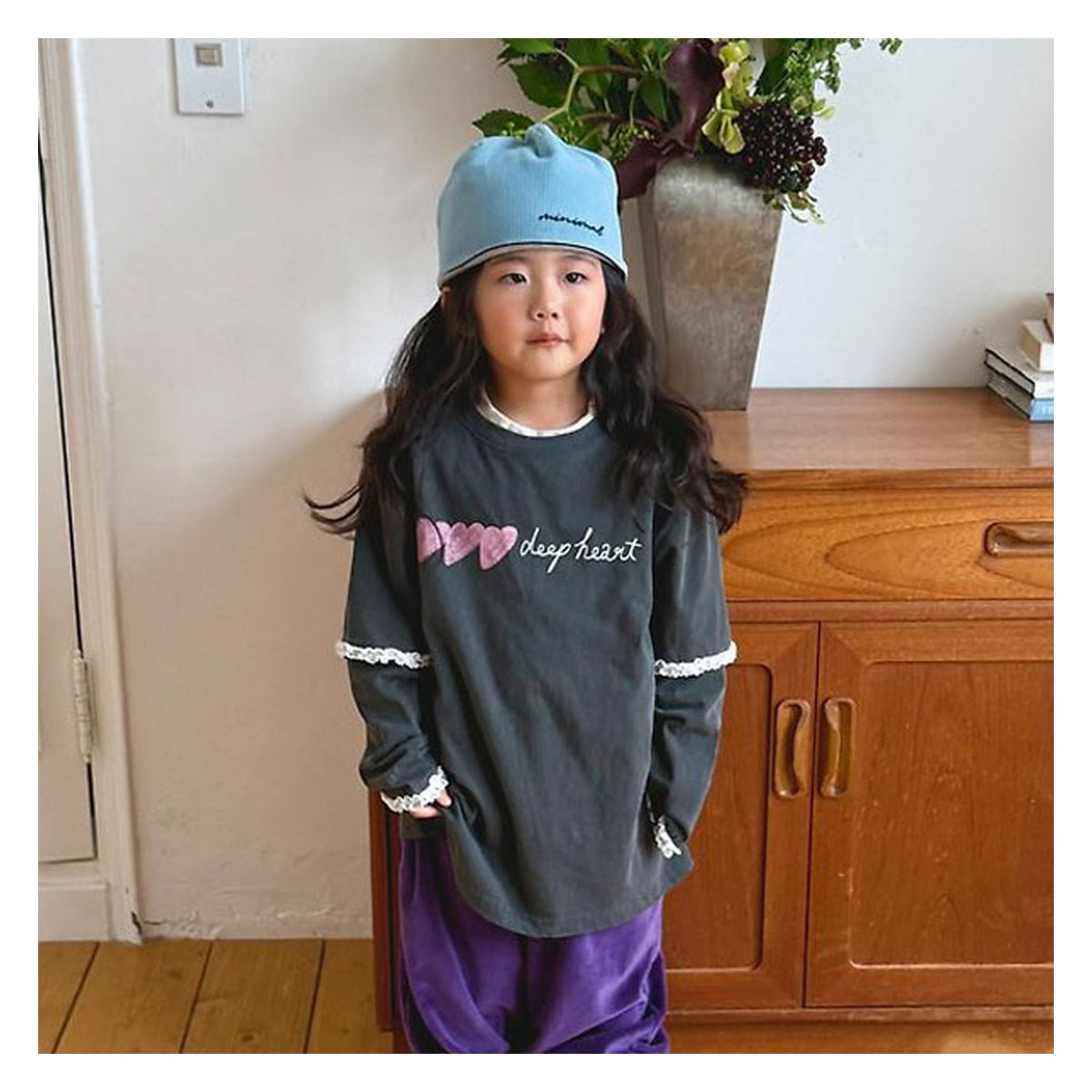 minimal ディープハートレースTシャツ