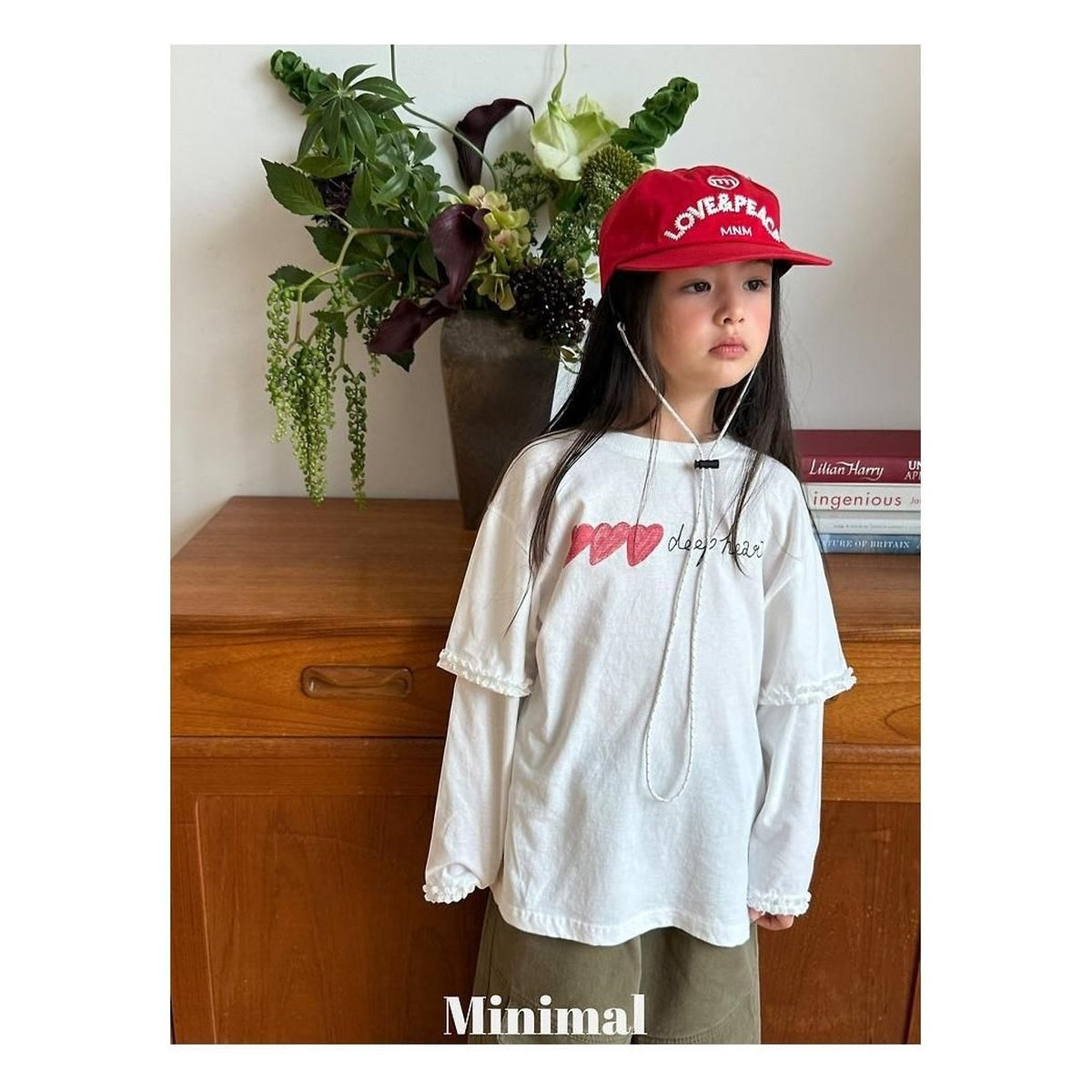 minimal ディープハートレースTシャツ