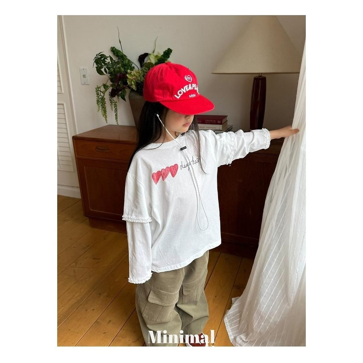 minimal ディープハートレースTシャツ