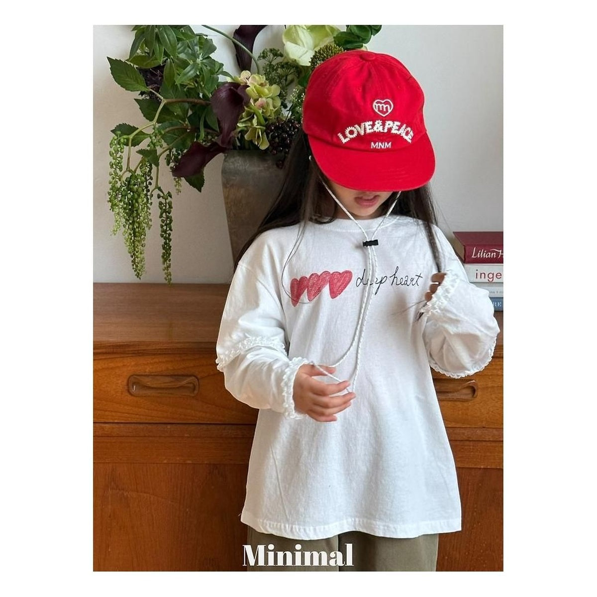 minimal ディープハートレースTシャツ