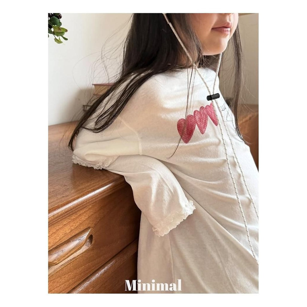minimal ディープハートレースTシャツ