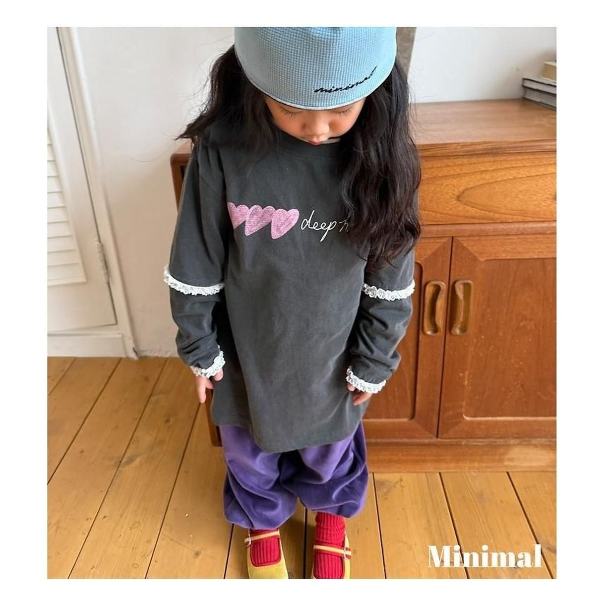 minimal ディープハートレースTシャツ