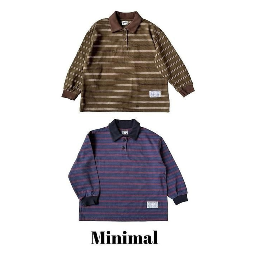 minimal ストライプカラーTシャツ