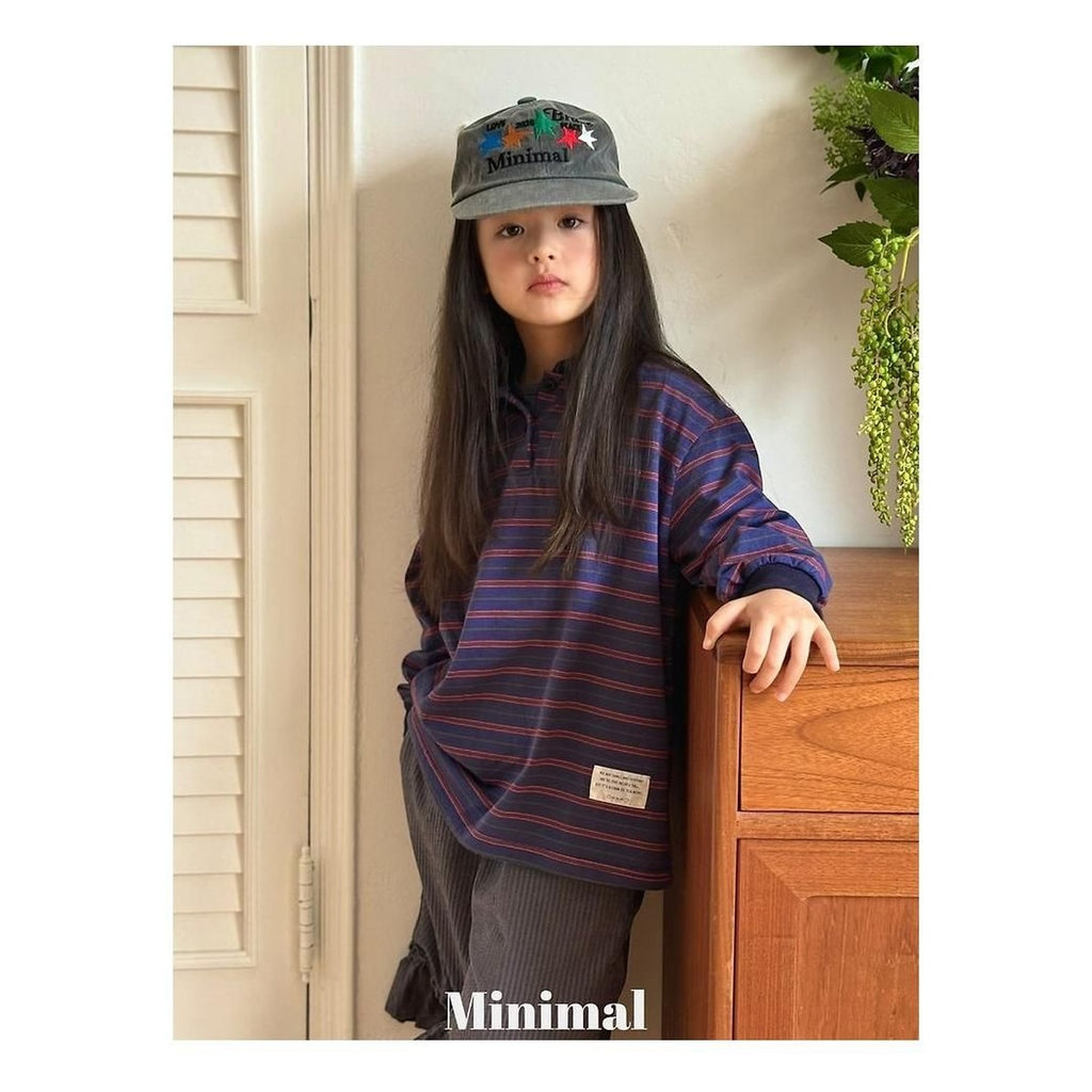 minimal ストライプカラーTシャツ