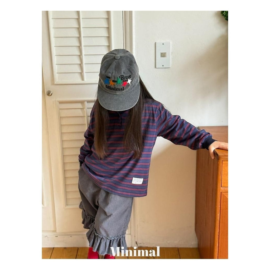 minimal ストライプカラーTシャツ