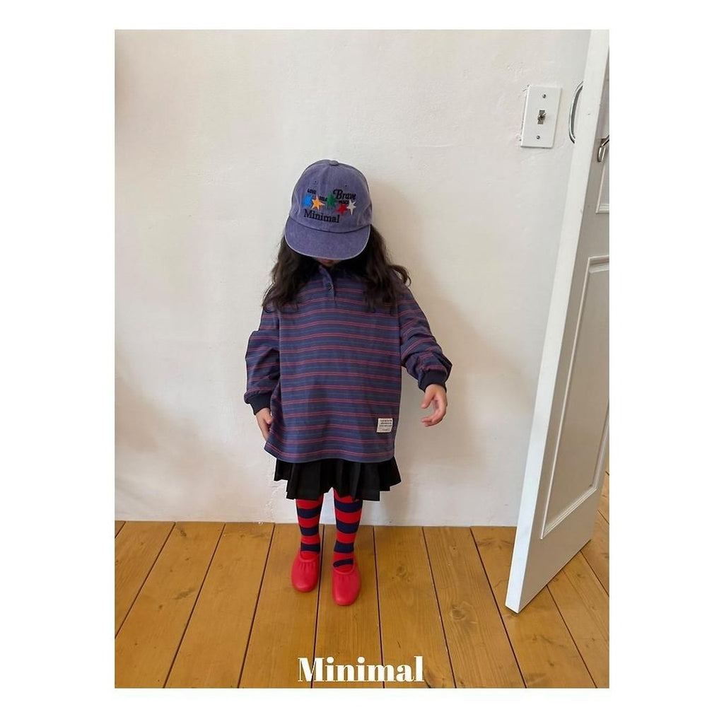 minimal ストライプカラーTシャツ