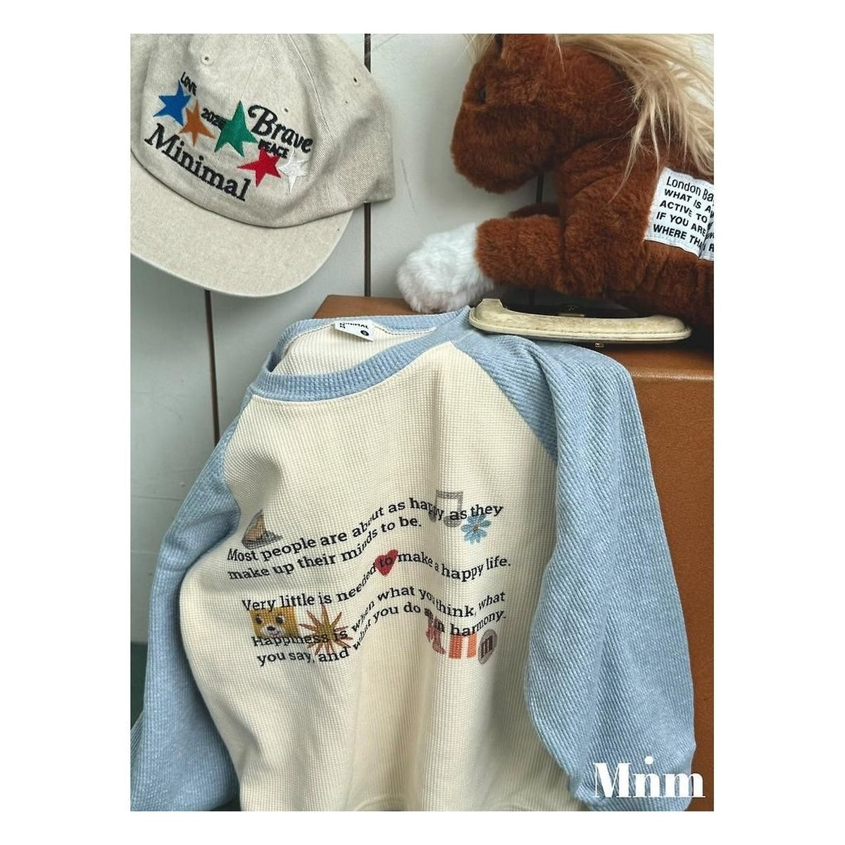 minimal プリンティングラグランTシャツ