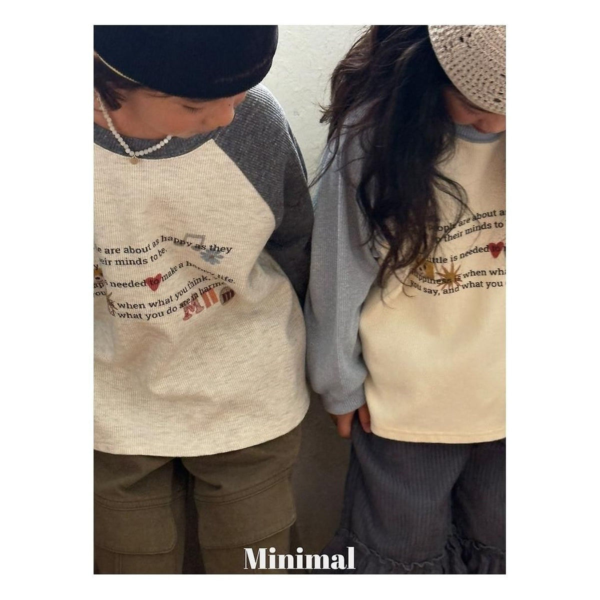 minimal プリンティングラグランTシャツ