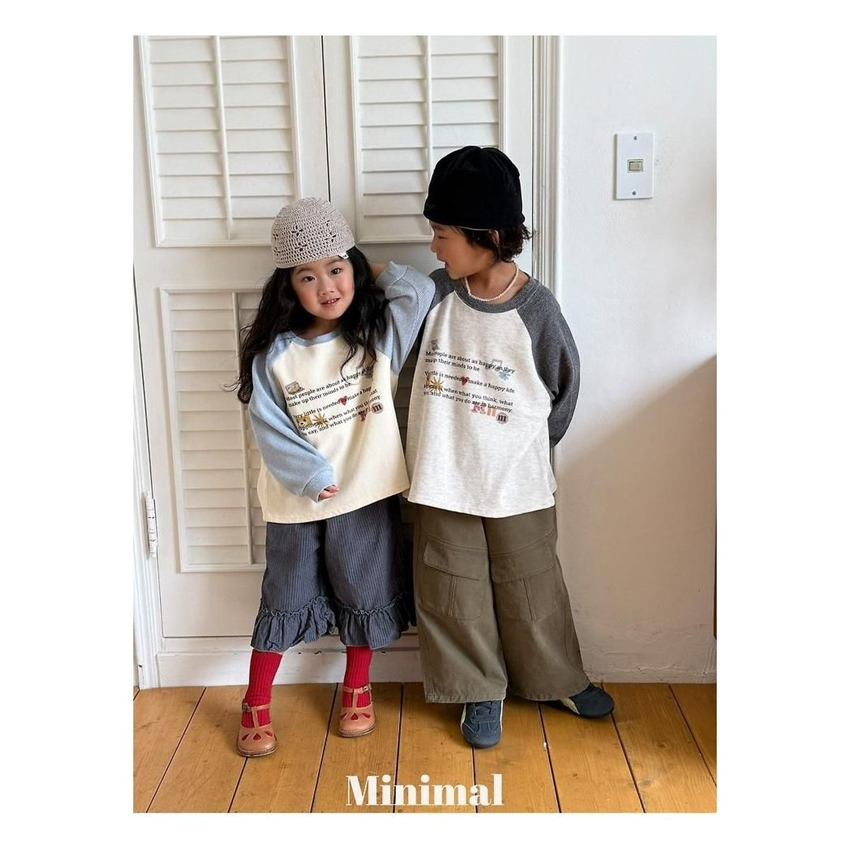 minimal プリンティングラグランTシャツ