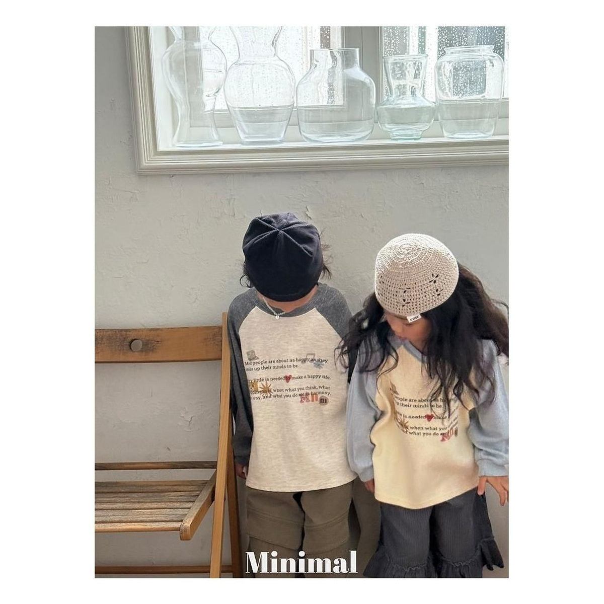 minimal プリンティングラグランTシャツ