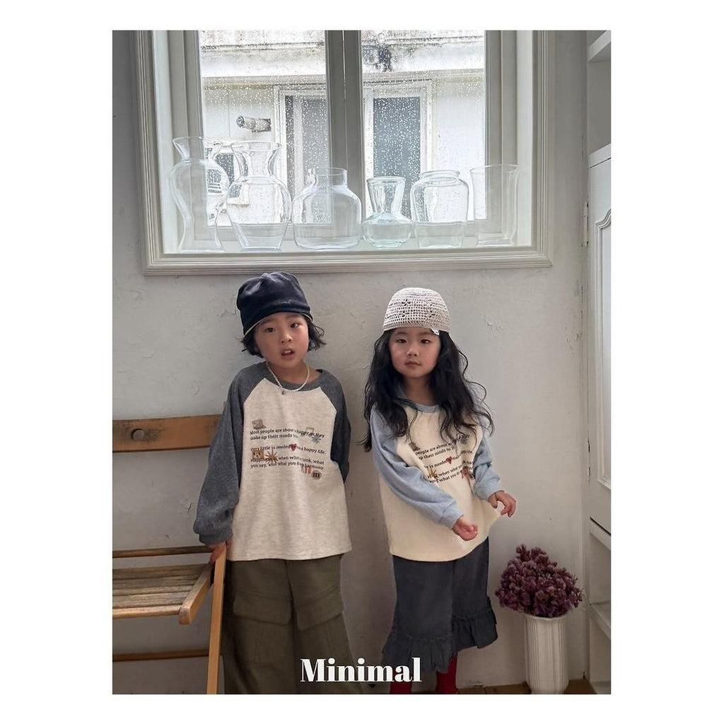 minimal プリンティングラグランTシャツ